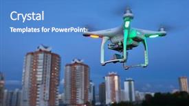  Presentation with drone quadcopter - Slide deck enhanced with cloud video surveillance - drone quadcopter with digital camera background and a  colored foreground