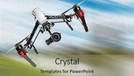  Presentation with camera drone - Audience pleasing PPT layouts consisting of cloud video surveillance - white drone quad copter backdrop and a mint green colored foreground