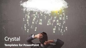  Presentation with cloud - Presentation theme consisting of cloud with falling money background and a dark gray colored foreground