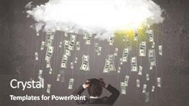  Presentation with metrics cloud collage business - Beautiful slide deck featuring looking at cloud with falling backdrop and a gray colored foreground