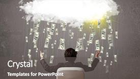  Presentation with cloud - Audience pleasing PPT layouts consisting of cloud with falling money backdrop and a gray colored foreground