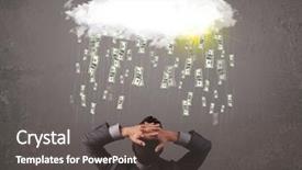  Presentation with cloud - Amazing PPT layouts having cloud with falling money backdrop and a dark gray colored foreground