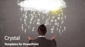  Presentation with cloud - PPT layouts consisting of cloud with falling money background and a dark gray colored foreground