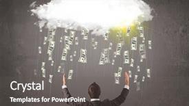  Presentation with cloud - Amazing PPT theme having looking at cloud with falling backdrop and a gray colored foreground