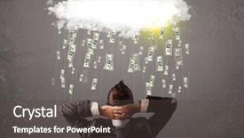  Presentation with cloud - Amazing presentation theme having cloud with falling money backdrop and a dark gray colored foreground