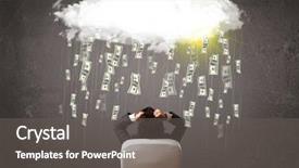  Presentation with cloud - Cool new theme with cloud with falling money backdrop and a gray colored foreground