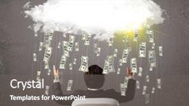  Presentation with cloud - PPT layouts enhanced with cloud with falling money background and a gray colored foreground