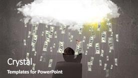  Presentation with cloud - PPT theme enhanced with looking at cloud with falling background and a dark gray colored foreground