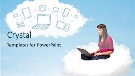  Presentation with cloud computing - Theme having  background and a  colored foreground