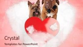  Presentation with heart love - Beautiful slide deck featuring cloud yorkshire terrier and french backdrop and a lemonade colored foreground