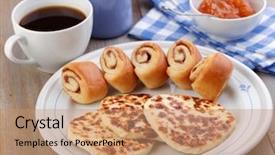  Presentation with temple breakfast - PPT theme with cloudberry jam and black coffe background and a  colored foreground