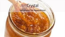  Presentation with jam - Colorful theme enhanced with cloudberry jam jar with wooden spoon close up isolated on white background backdrop and a white colored foreground