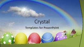  Presentation with sunny sky - Cool new slides with clouded yellow butterfly - easter eggs dyed backdrop and a light blue colored foreground