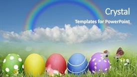  Presentation with tie dye colourful pattern - Slide set featuring clouded yellow butterfly - easter eggs dyed background and a teal colored foreground