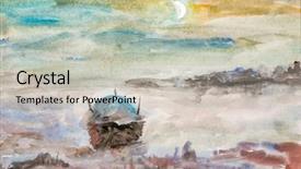  Presentation with clouds - Amazing PPT theme having clouded yellow butterfly - mountain landscape with trees backdrop and a light gray colored foreground