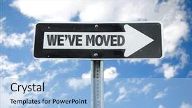  Presentation with direction - Audience pleasing PPT theme consisting of moving clouds - we've moved direction sign backdrop and a light blue colored foreground