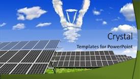  Presentation with solar power - Colorful presentation enhanced with clouds above the solar backdrop and a light blue colored foreground