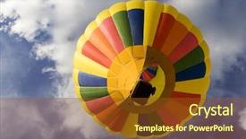  Presentation with deep blue - Presentation theme having clouds and deep blue sky background and a tawny brown colored foreground