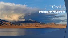  Presentation with mongolia - Slide deck consisting of clouds-and-shadows-over-evening background and a teal colored foreground