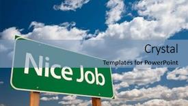  Presentation with job - Slides consisting of clouds and sky - the kudos background and a light blue colored foreground