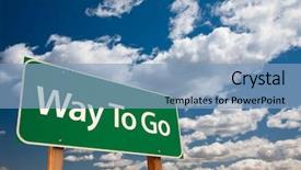  Presentation with way - Colorful slides enhanced with clouds and sky - the kudos backdrop and a light blue colored foreground