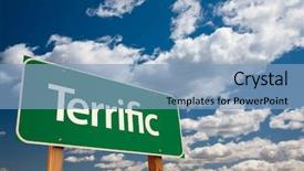  Presentation with road - Slides consisting of clouds and sky - the kudos background and a light blue colored foreground