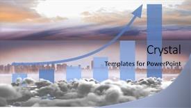  Presentation with digital image - PPT layouts with clouds and statistical graph background and a light blue colored foreground