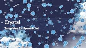  Presentation with digital image - Presentation design enhanced with connecting icons with cloud background and a ocean colored foreground