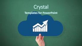  Presentation with cloud - Presentation theme enhanced with animated arrow - hand holding cloud against green background and a ocean colored foreground