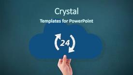  Presentation with teal - Beautiful presentation featuring animated arrow - hand holding cloud against teal backdrop and a ocean colored foreground