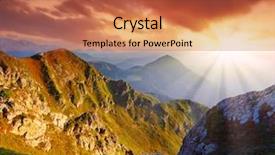  Presentation with japan beautiful landscape mountain fuji - Audience pleasing theme consisting of clouds at a dawn mountains backdrop and a red colored foreground