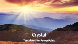  Presentation with geography - Theme enhanced with clouds at a dawn mountains background and a tawny brown colored foreground