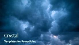  Presentation with storm clouds - Presentation theme with clouds before a thunder-storm background and a ocean colored foreground