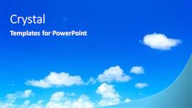  Presentation with sky blue - Colorful slide set enhanced with clouds-in-the-blue-sky backdrop and a dark gray colored foreground