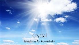  Presentation with rain sky - Colorful theme enhanced with clouds in the blue sky backdrop and a light blue colored foreground