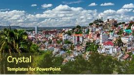  Presentation with sunny sky - Beautiful theme featuring clouds in the sky madagascar backdrop and a tawny brown colored foreground