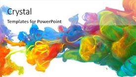  Presentation with ink - Cool new slide deck with clouds of bright colorful ink backdrop and a white colored foreground