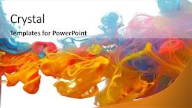  Presentation with ink - Presentation theme consisting of clouds of bright colorful ink background and a white colored foreground