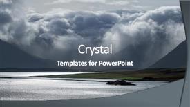  Presentation with rain clouds - Presentation theme consisting of clouds over valley and sea background and a  colored foreground