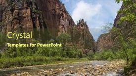  Presentation with america - Slide set enhanced with clouds-passing-over-the-mountains background and a tawny brown colored foreground