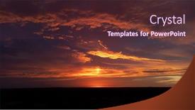  Presentation with reflecting - Presentation theme consisting of clouds-reflecting-sunlight-after-sun background and a tawny brown colored foreground