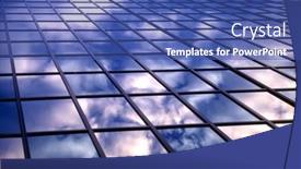  Presentation with windows - Colorful slides enhanced with clouds-reflection-on-office-windows backdrop and a  colored foreground