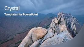  Presentation with rock stone - Theme featuring clouds seoraksan national park background and a teal colored foreground