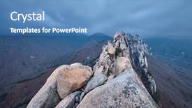  Presentation with rock stone - PPT layouts consisting of clouds seoraksan national park background and a teal colored foreground