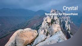  Presentation with rock stone - Amazing slide set having clouds seoraksan national park backdrop and a teal colored foreground
