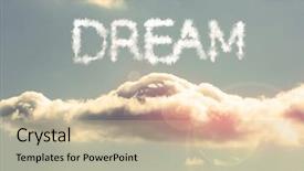  Presentation with dream sky - Presentation theme consisting of clouds spelling out dream background and a soft green colored foreground