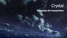  Presentation with night sky - Beautiful slide deck featuring clouds stars - beautiful night sky backdrop and a wine colored foreground