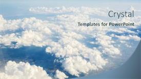  Presentation with clouds - Presentation theme consisting of clouds-taken-from-the-airplance background and a lemonade colored foreground
