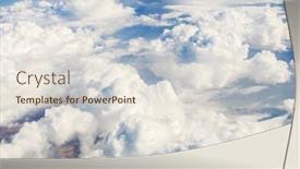  Presentation with clouds - Amazing PPT theme having clouds-taken-from-the-airplance backdrop and a sky blue colored foreground