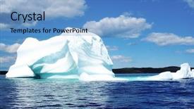  Presentation with newfoundland - Slide set with clouds water - ice berg in atlantic ocean background and a light blue colored foreground